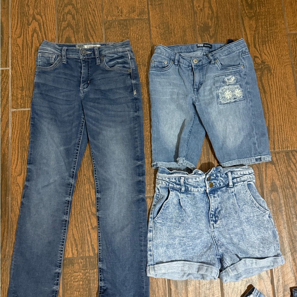 GB Girls Denim Jeans and Shorts Set
